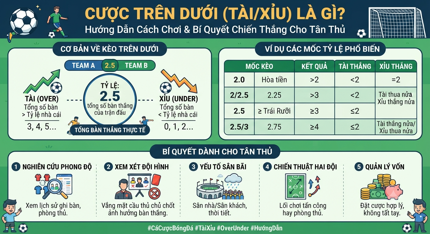 Cược trên dưới là gì? Hướng dẫn cách chơi luôn thắng cho tân thủ